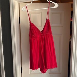 Elegant Red Lace Women's romper